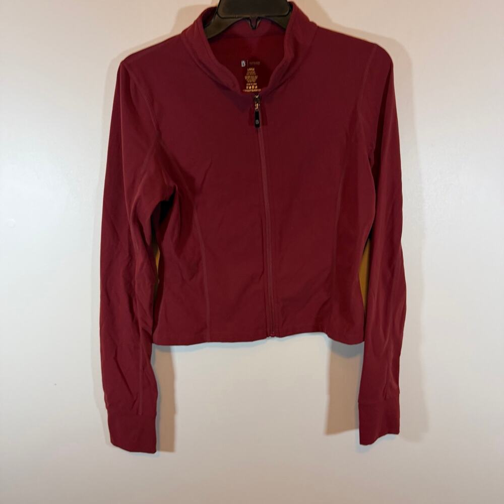 Buffbunny Collection Rosa Crop Jacket Womens L Vineyard Red Athletlic Workout